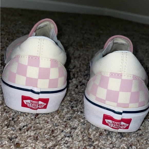 Vans Checkered Slip-Ons Pink/Cream Mens Size 9.5 - Picture 6 of 8